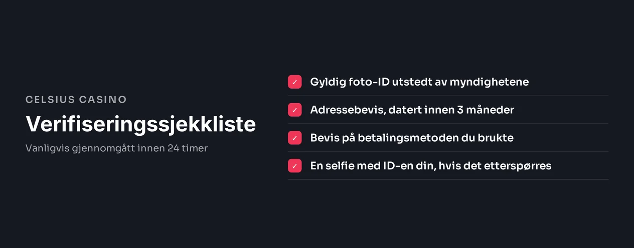 Forbered verifiseringsdokumentene dine