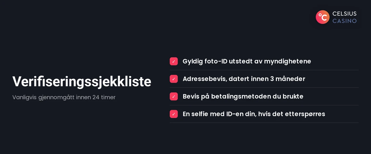Forbered verifiseringsdokumentene dine